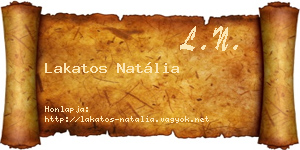 Lakatos Natália névjegykártya
